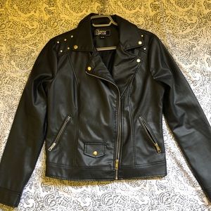 Black leather jacket